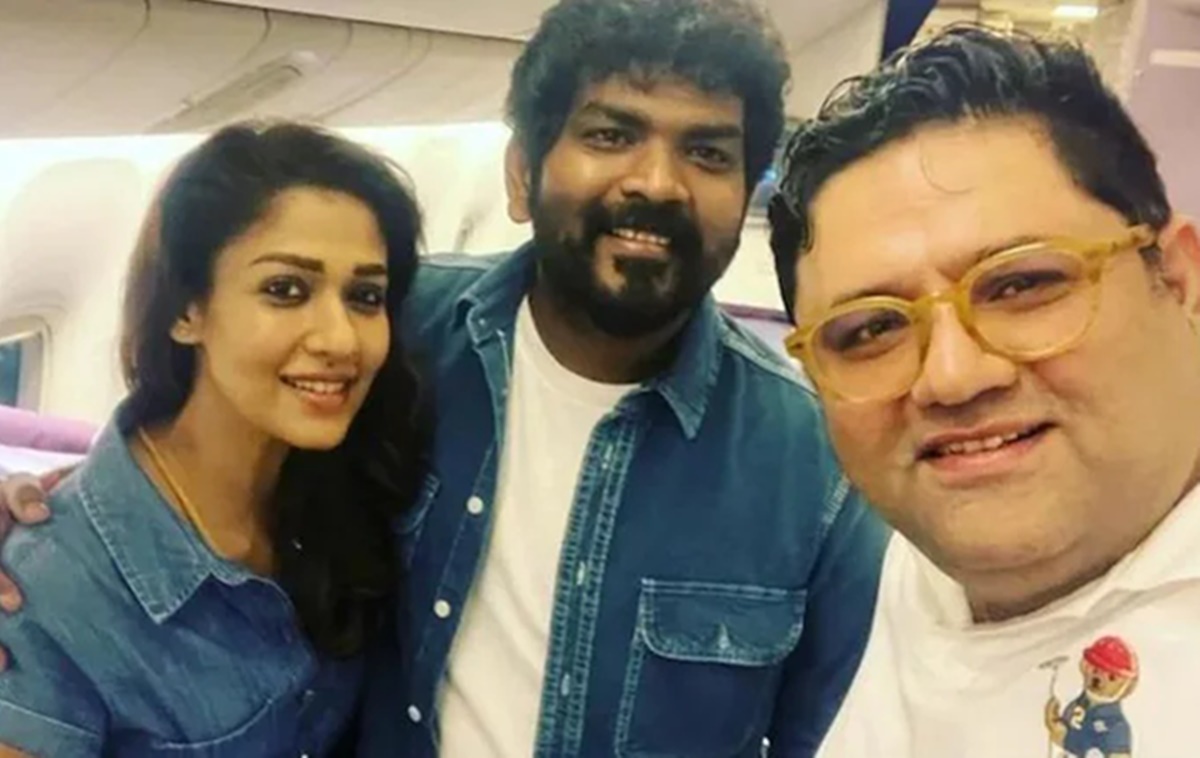 Nayanthara and Vignesh Shivan with fan 